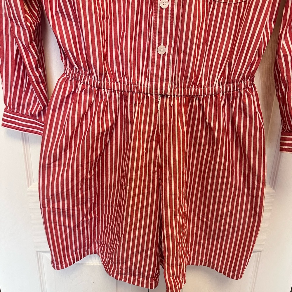 Liz Claiborne Red and White Striped Jumpsuit Romper - Picture 4 of 8